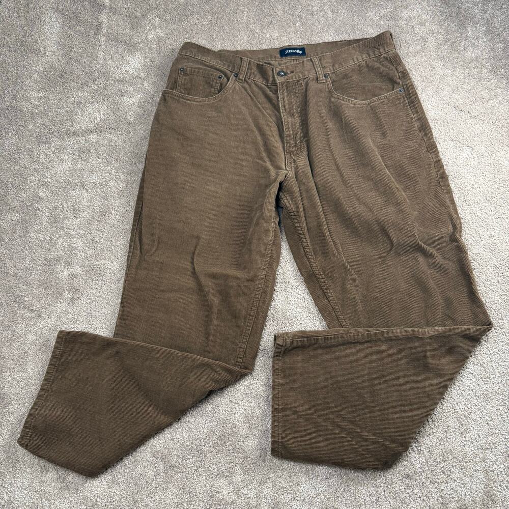 St Johns Bay Brown Corduroy Pants Size 36 5-Pocket Straight Leg Casual